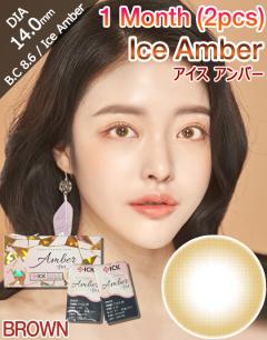 [1 Month/ブラウン/BROWN] アイス アンバー 1ヶ月 - Ice Amber 1 Month (2pcs) [14.0mm]