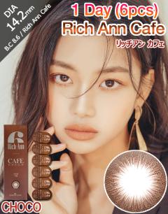 [1 Day/チョコ/CHOCO] リッチアン カフェ ワンデー - Rich Ann Cafe - 1 Day (6pcs) [14.2mm]
