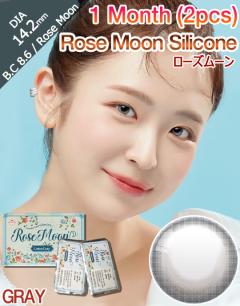 [1 Month/グレー/GRAY] ローズムーン シリコン - 1ヶ月 - Rose Moon Silicone - 1 Month (2pcs) [14.2mm]