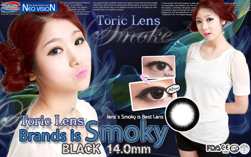 [乱視用/ブラック/BLACK] スモーキー - Smoky Toric lens [14.0mm/Neovision]